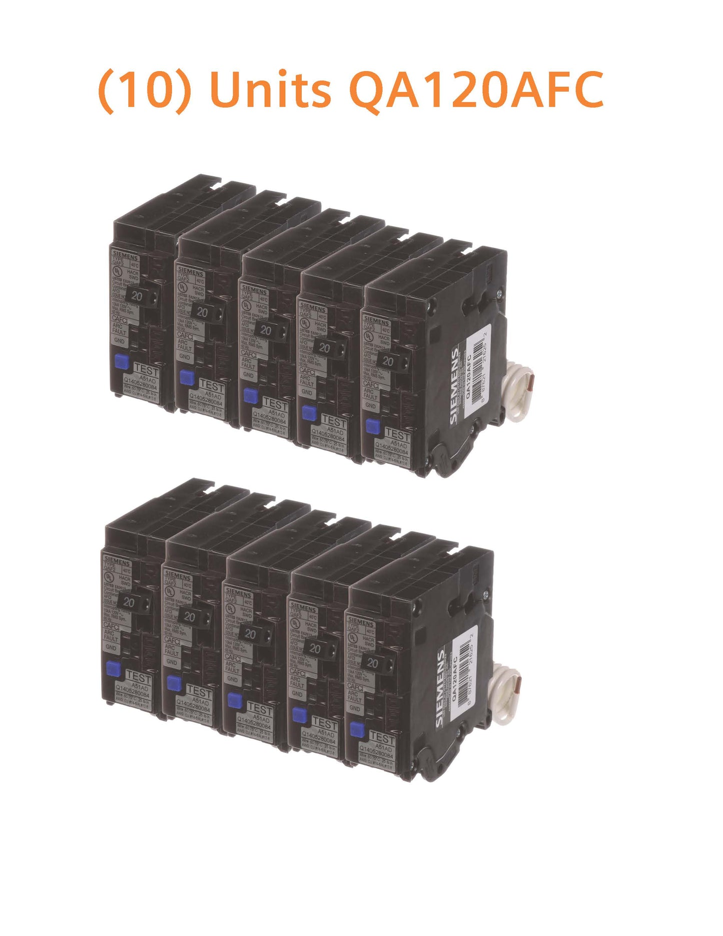 Siemens QAF 20-amp 1-Pole Combination Arc Fault Circuit Breaker BUNQAAFC2010