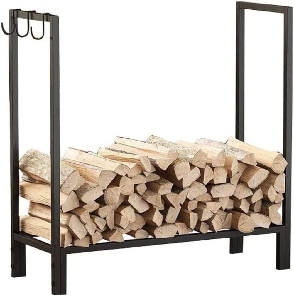 Firewood Holder Fire Wood Rack Outdoor Fireplace Wood Storage Log Store for Indoor Outdoor Wood Rack for Firewood Wood Log Store,