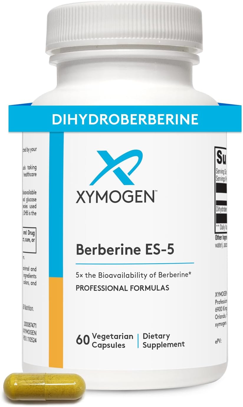XYMOGEN Berberine ES-5 - Dihydroberberine Berberine Supplement - 5X The Traditional Bioavailability - Metabolic Support (60 Capsules)
