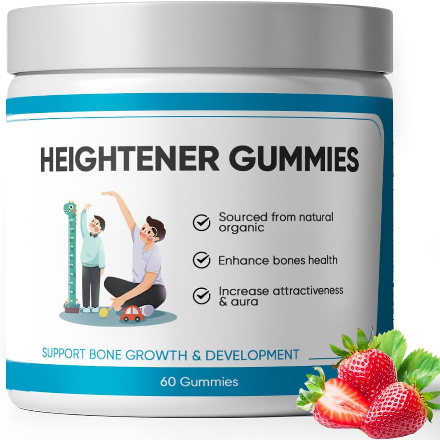 Heightener Gummies | Vitamin C, D, Calcium & Ashwaganda - 60 Gummies