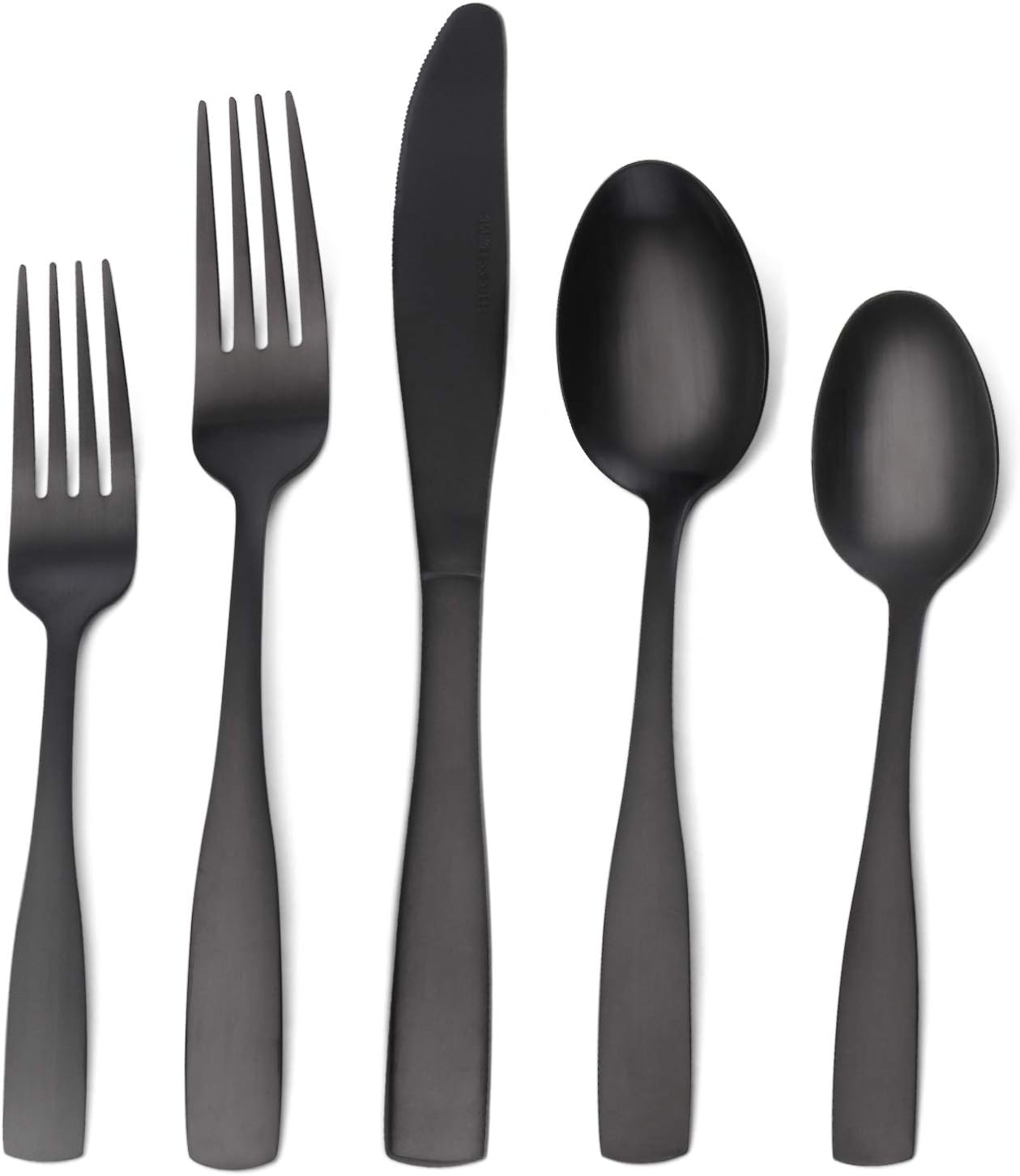 Matte Black Silverware Set, Satin Finish 30-Piece Stainless Steel Flatware set, Tableware Cutlery Set Service for 6, Utensils for Kitchens, Dishwasher Safe