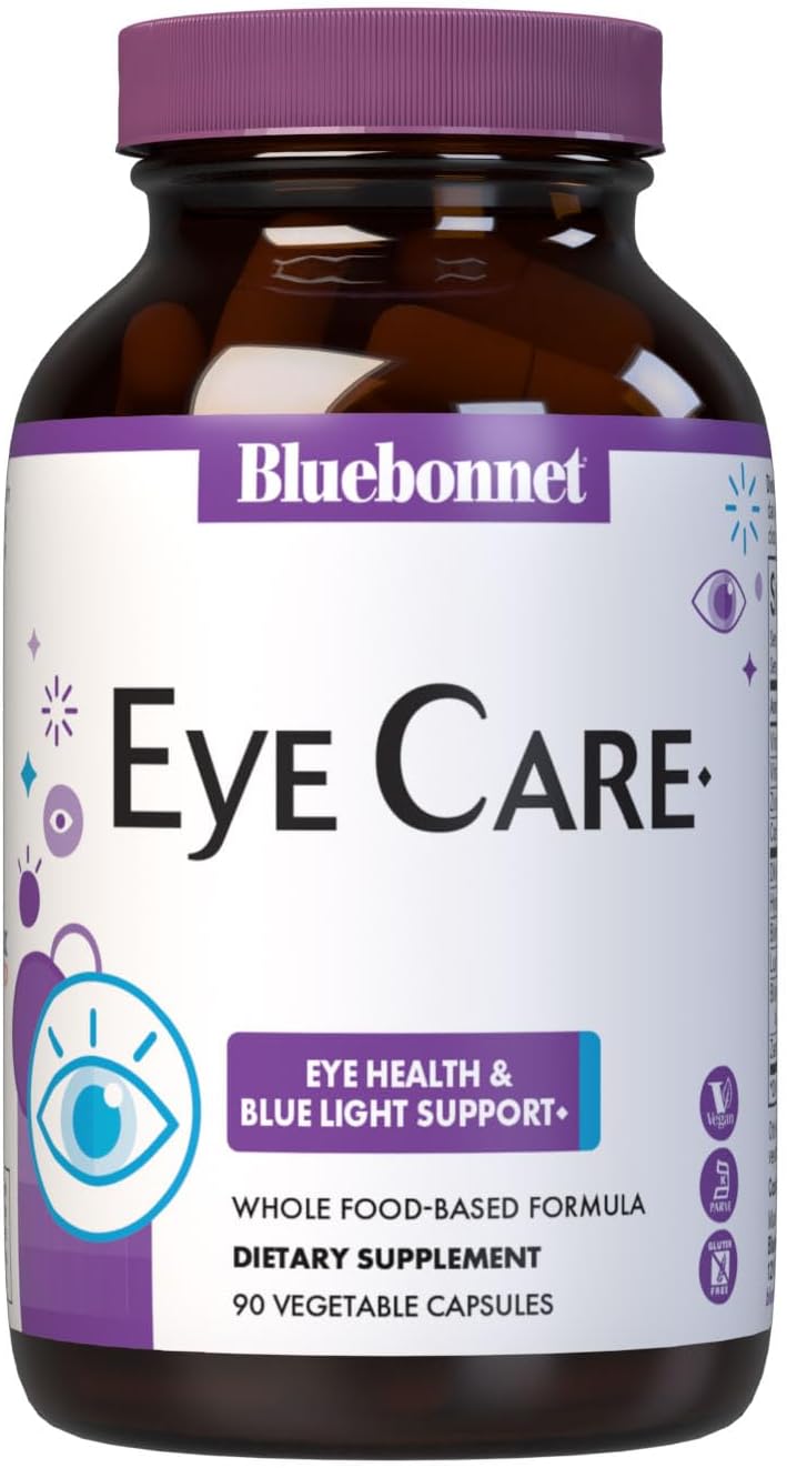 Bluebonnet Nutrition Targeted Choice Eye Care, Supports Eye Health and Macular Protection, Gluten & Dairy Free, Kosher-Certified, Vegan, 45 Servings, Light Grey, Macular & Blue, 90 Count