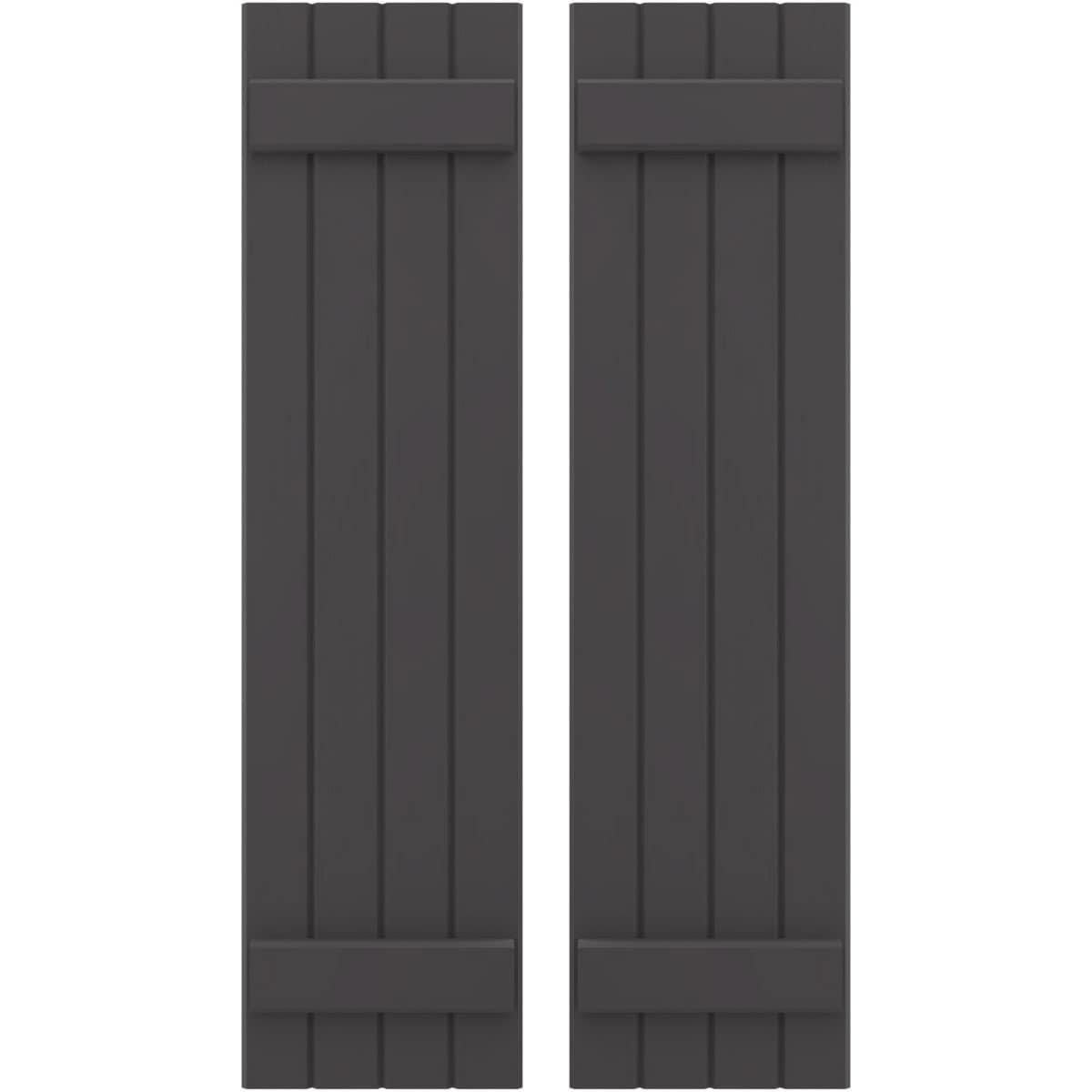 Ekena Millwork 14-in W x 79-in H Shadow Mountain Paintable/Stainable Board and batten Wood Exterior Shutters ( 2 -Pack )