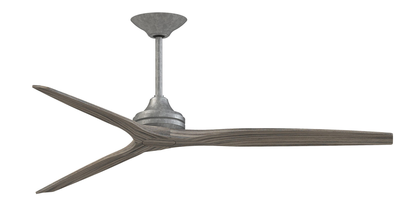 Fanimation Spitfire 72-in Galvanized with Weathered Wood Blades Indoor/Outdoor Smart Propeller Ceiling Fan Light Kit Compatible and Remote (3-Blade) FPD6721BGZ-72WE