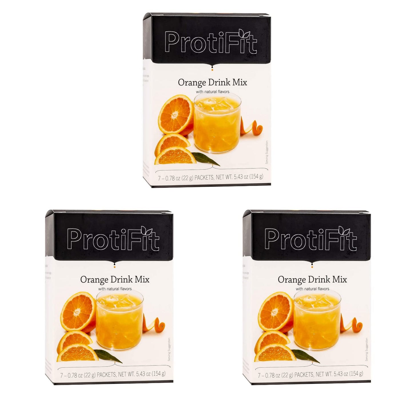 High Protein Orange Fruit Drink 3 Pack, 15g Protein, Low Calorie, Sugar Free, Ideal Protein Compatible, 7 Servings Per Box, (3 Pack)