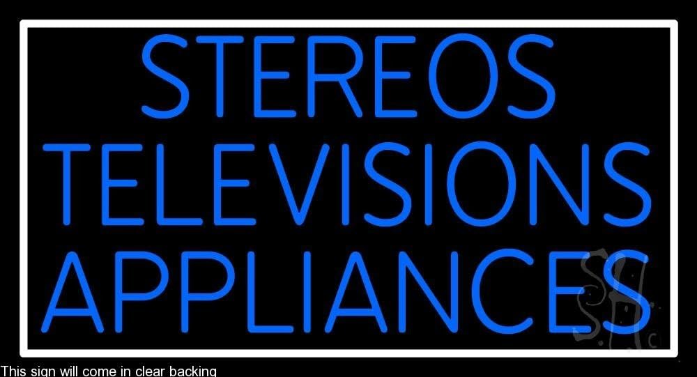 Stereos Televisions Appliances 1 Clear Backing Neon Sign 20" Tall x 37" Wide
