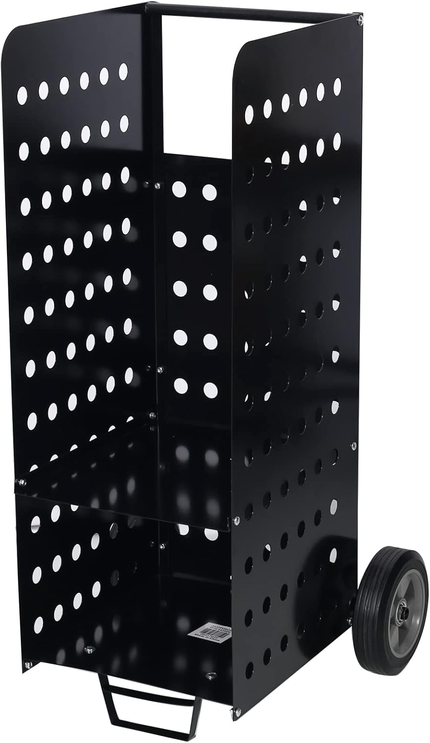 Metal Firewood Cart with Rolling Whee,l Heavy Duty 200lbs Load Capacity Outdoor Rolling Cart Dolly Storage Holder, Rolling Wood Hauler for Firewood Indoor Outdoor Wood Rack Storage Mover Black