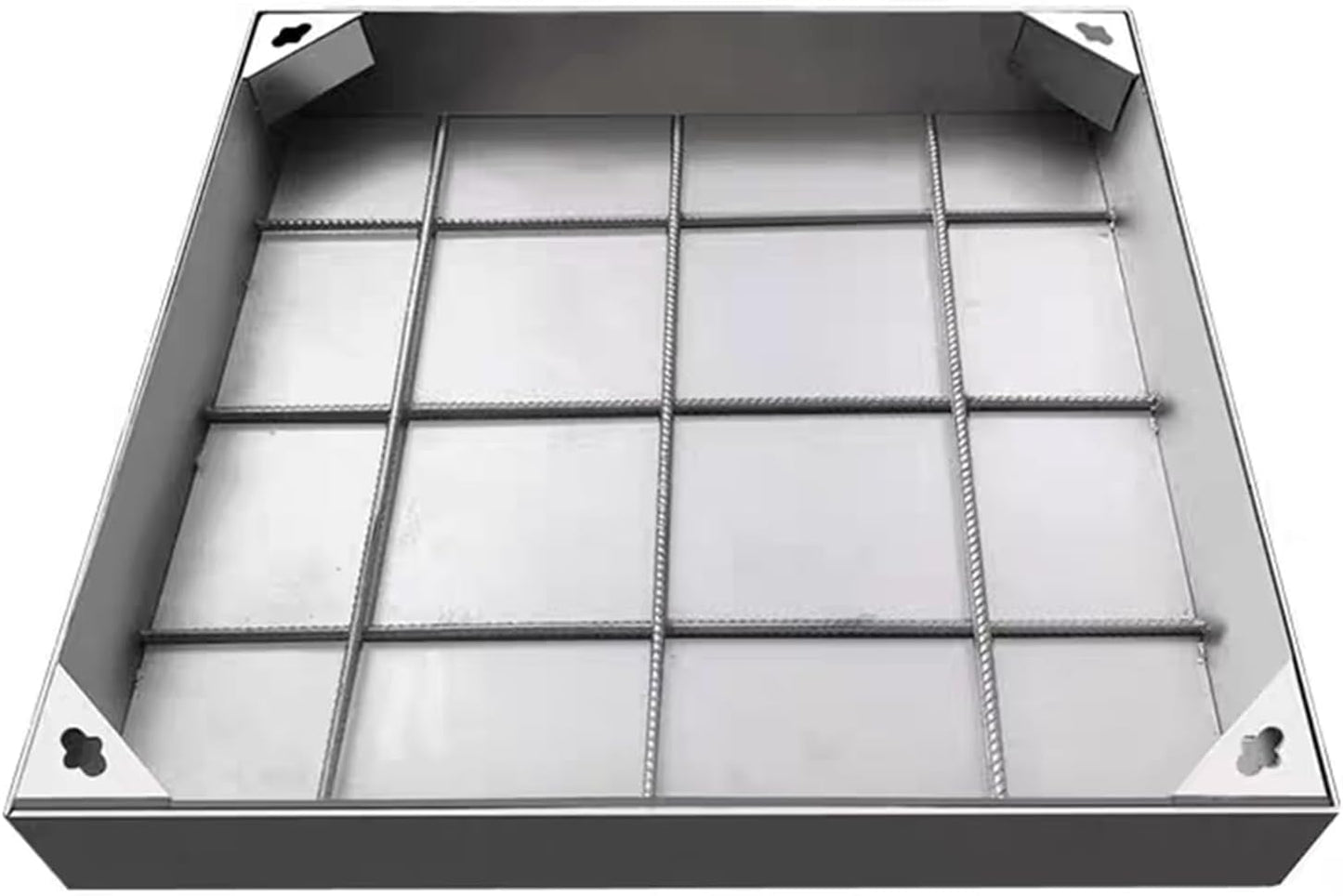 1pc SS Recessed Square Manhole Cover & Frame - Inspection Chamber Drain Covers for Garden Driveways,Block Paving(700x700x50mm)