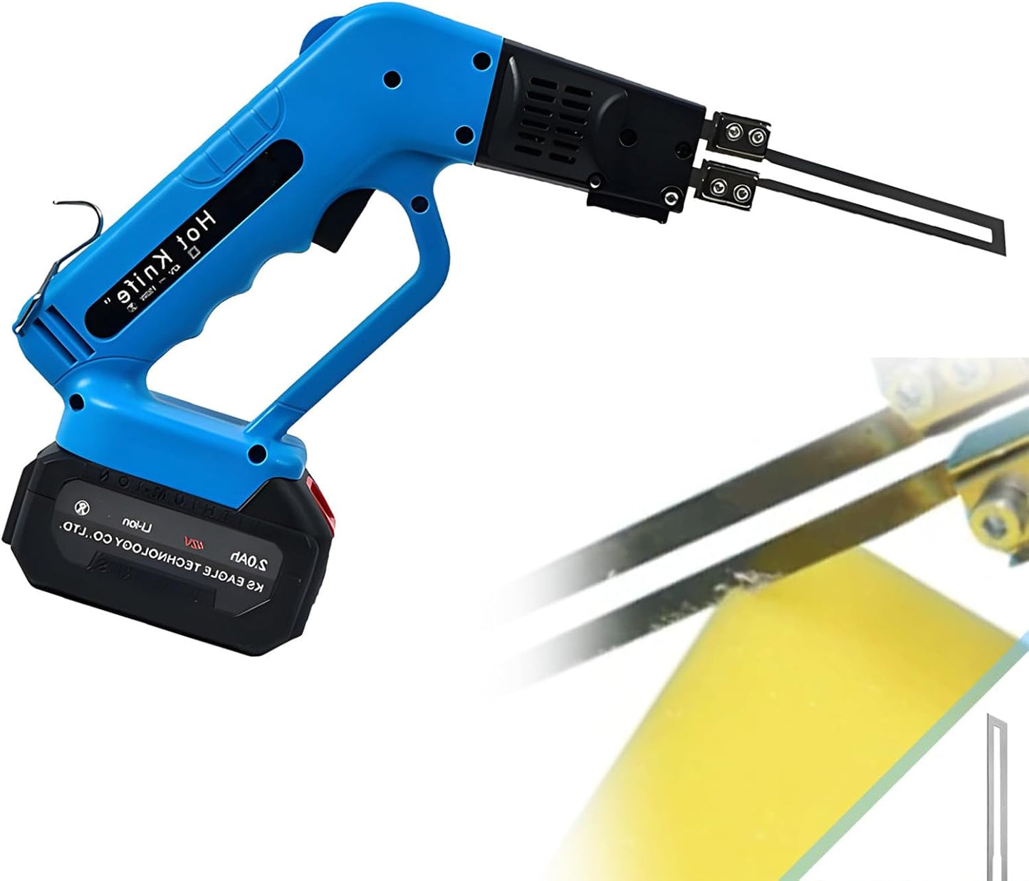 Hot Knife Foam Cutter,Air Cooled Cordless Battery-Powered Electric Rope Fabric Cutter Cloth Hot Knife,with Battery 2.0AH 48V,for Foam Board, Pearl Cotton