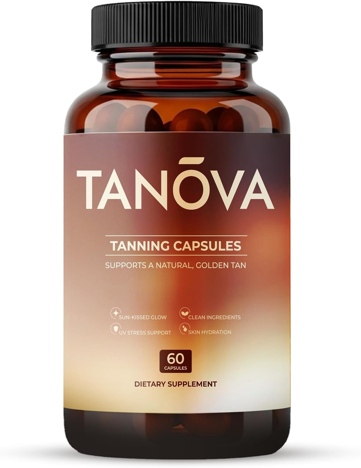 Tanova Tanning Pills – Supports a Natural Golden Glow, Skin Resilience & Anti-Aging Against Sun-Induced Oxidative Stress – with Astaxanthin, L-Tyrosine, Copper & Polypodium Leucotomos – 60 Capsules