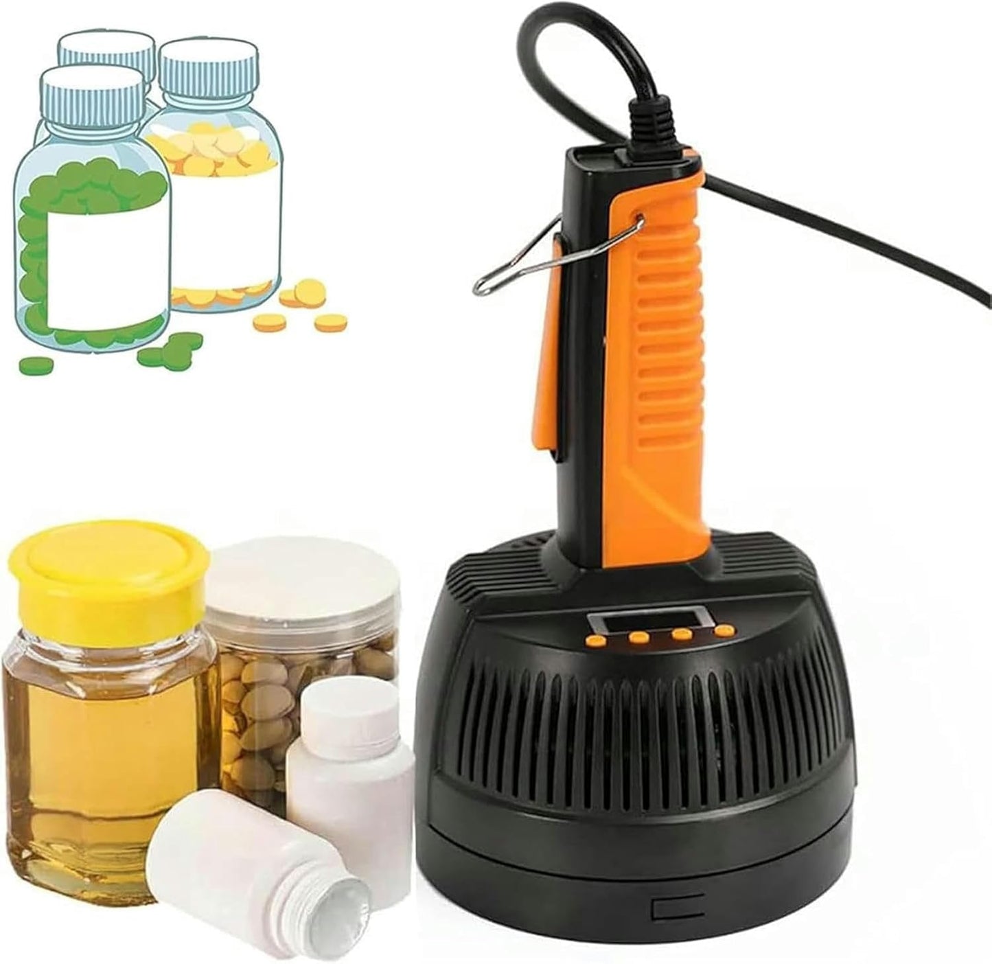 Electromagnetic Induction Sealer Bottle Sealing Machine, 20-100mm Handheld Magnetic Bottle Cap Sealer for PP PET Glass Bottle Cap