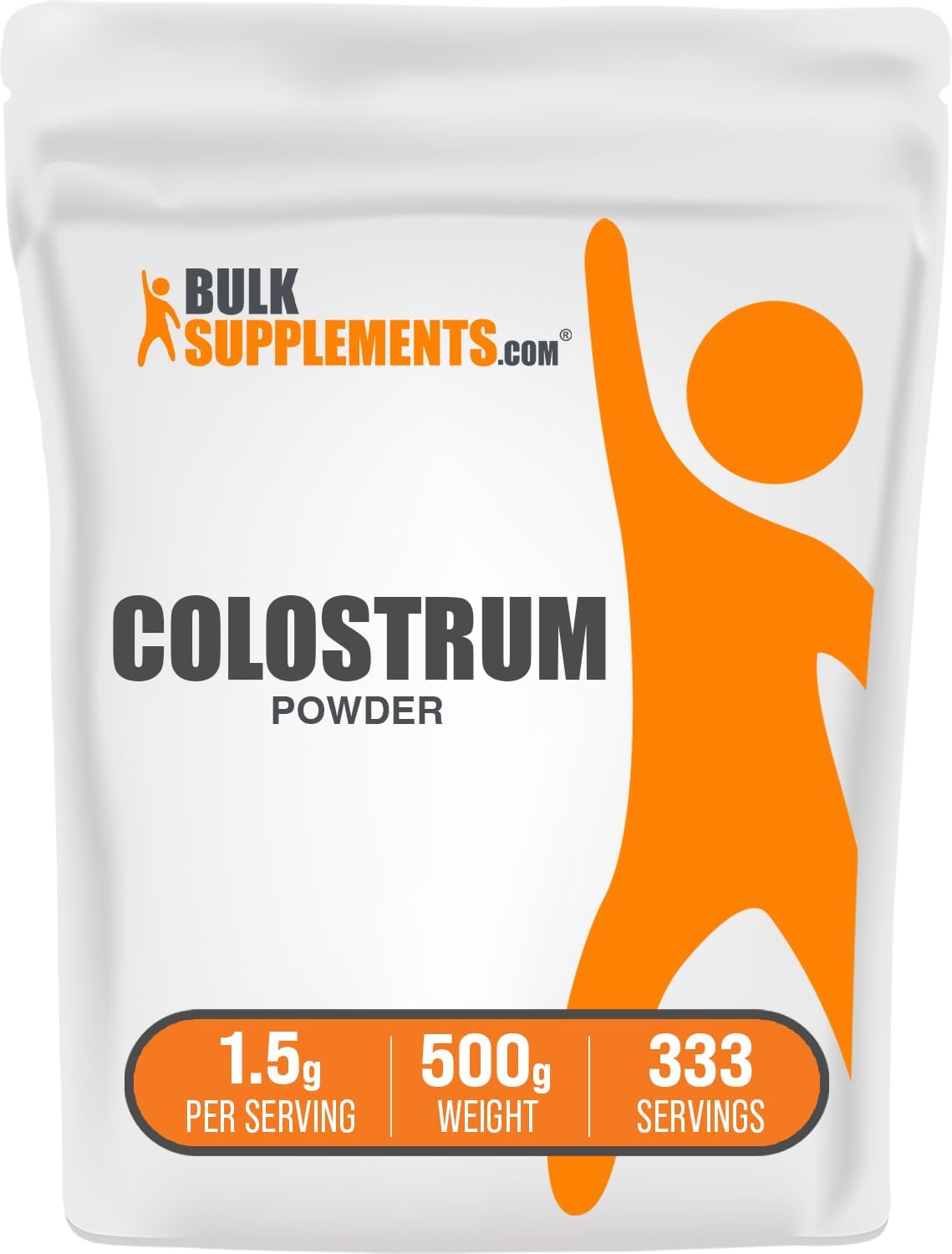BulkSupplements.com Colostrum Powder - Bovine Colostrum Supplement, for Immune Support - Gluten Free, 1.5g per Serving, 500g (1.1 lbs) (Pack of 1)