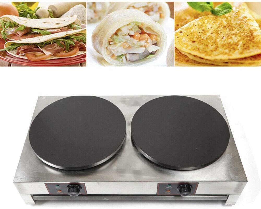 Double Crepe Maker Machine Non Stick Electric Crepe Pan 110V Pancake Griddle Food Cook 3KW+3KW Commercial Electric Crepe Maker