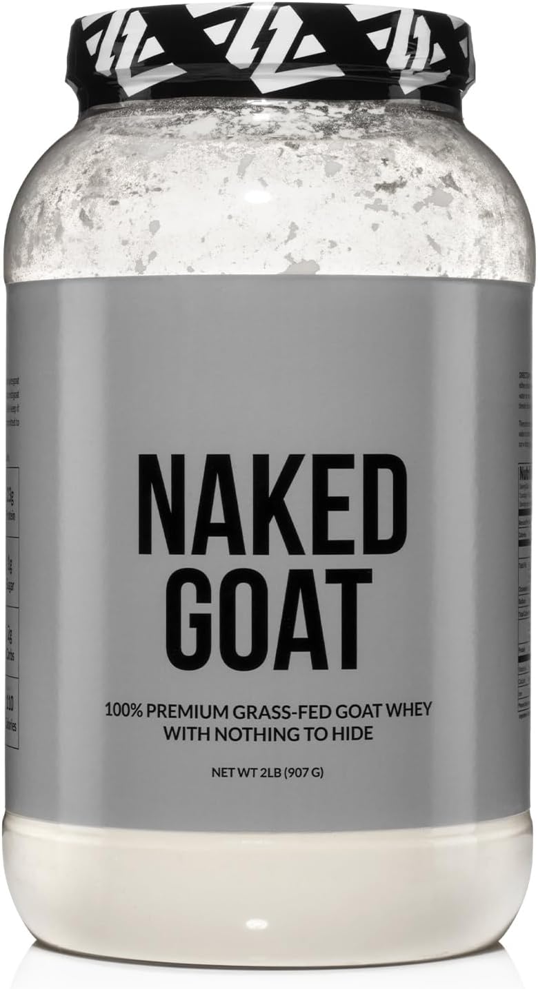 NAKED Goat - Pasture Fed Goat Whey Protein Powder from Small-Herd Wisconsin Dairies, 2Lb Bulk, GMO Free, Soy Free. Easy to Digest - All Natural - 23 Grams of Protein - 30 Servings