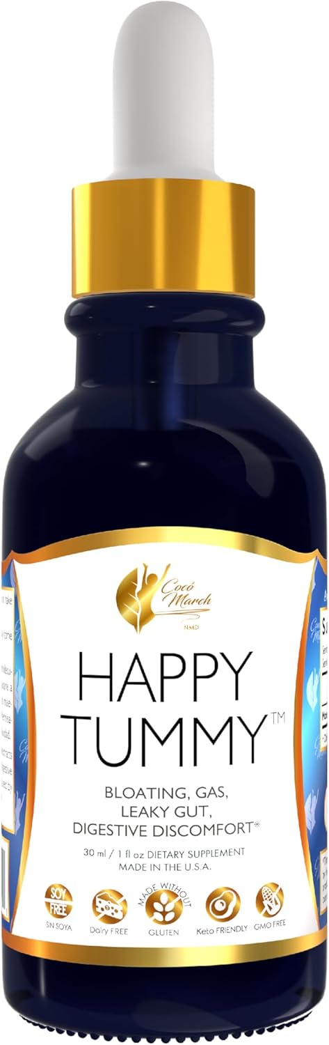 Cocó March N.M.D Happy Tummy Bloating Relief for Women, Digestive Health Drops with Humic Acid, Debloat Support for a Healthy Gut, 70 Servings, 1.0 Fl Oz