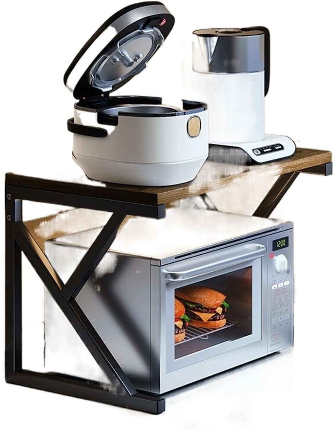 FEELIN Fruit Basket for Kitchen Kitchen Microwave Storage Rack, Household Tabletop Oven Rack, Tabletop Rice Cooker Supplies, Multi-Layer Storage Rack,Kitchen Storage Rack Kitchen Gadgets