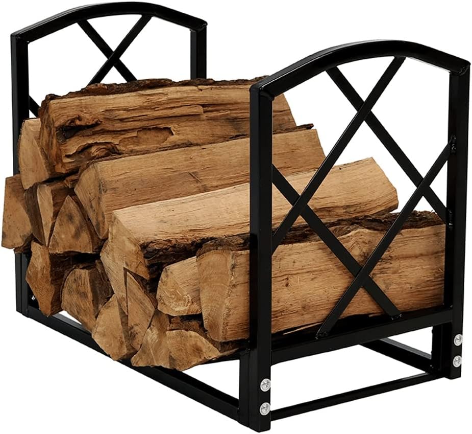 Outdoor Fireplace Firewood Rack Log Store Outdoor Firewood Rack Easy Assemble Adjustable Firewood Holder Steel Tubular Wood Racks for Outside Fireplace Tools
