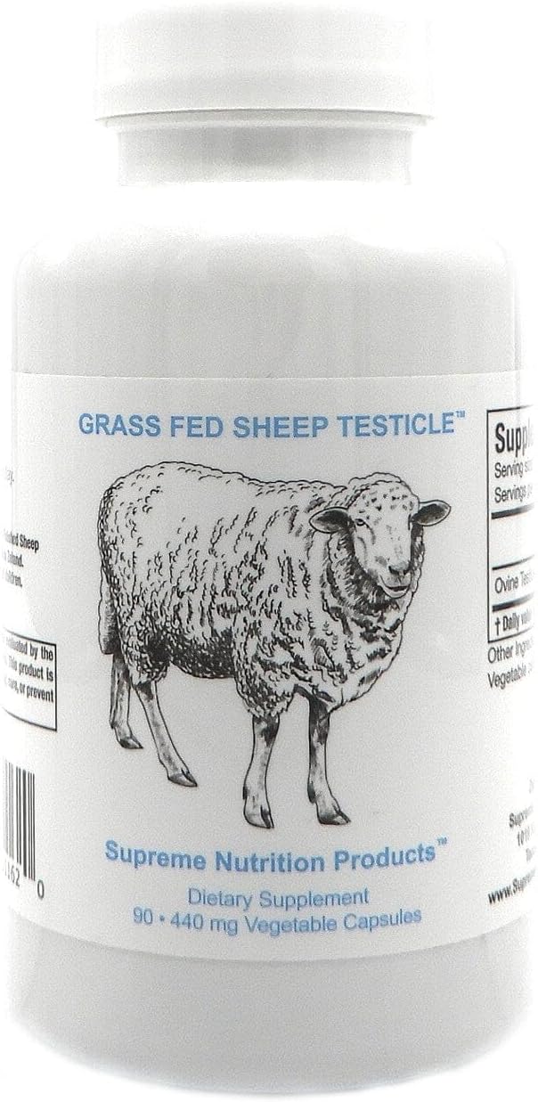 Supreme Nutrition Sheep Testicle - 100% Grass Fed and Finished in New Zealand, 90 Capsules of Pure Ovine Testicle