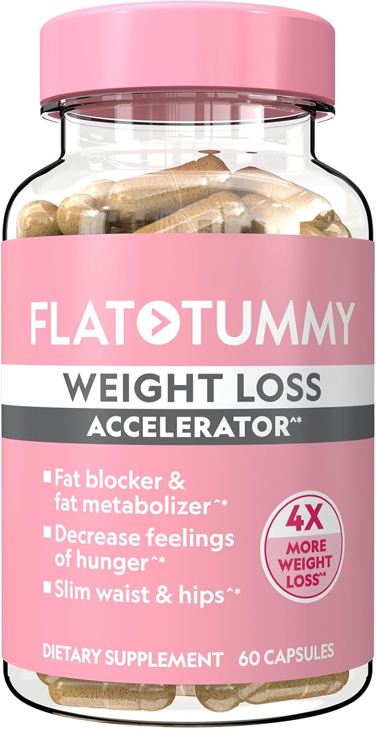 Flat Tummy Weight Loss Accelerator \u2013 Clinically Proven Fat Burner & Appetite Suppressant for Women, Post GLP-1 Supplement \u2013 Achieve a Slimmer Waist & HIPS \u2013 60 Capsules