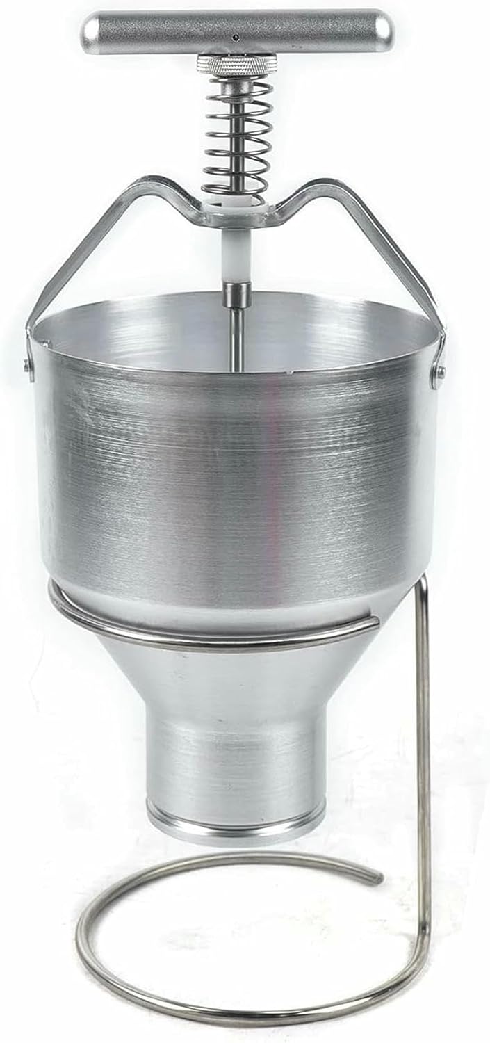 5L Food-grade Aluminum Manual Donut Depositor, 6 Thicknesses Adjustment Donut Dropper Hopper, with Stand Donut Batter Dispenser for Home & Commercial Use