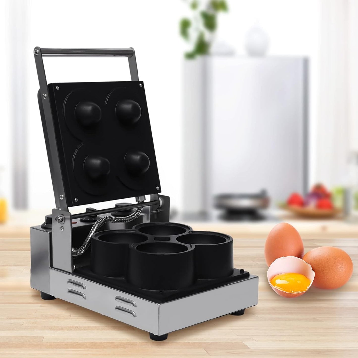 Commercial Waffle Dog Maker Machine 1800W Non-Stick Waffle Stick Maker Electric Corn Dog Maker Stainless Steel Waffle Baker Machine with Timer Function