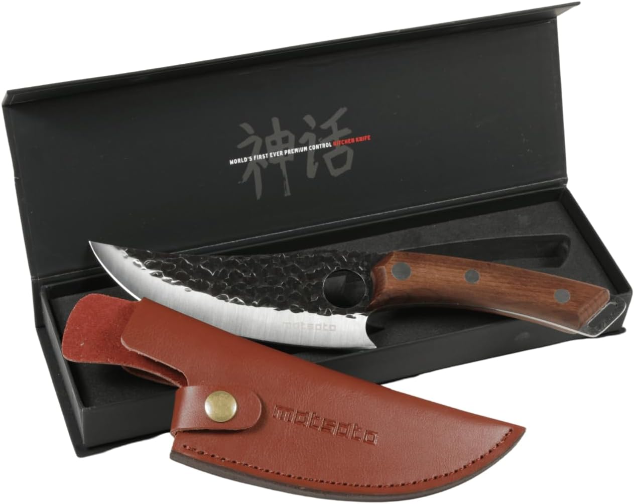 Chef Knife - Perfect Kitchen Knife with Premium Leather Sheath. Japanese Steel Knife for Cooking, Chopping Knife for Home, Camping. Chef’s Knives Designed for Balance & Control