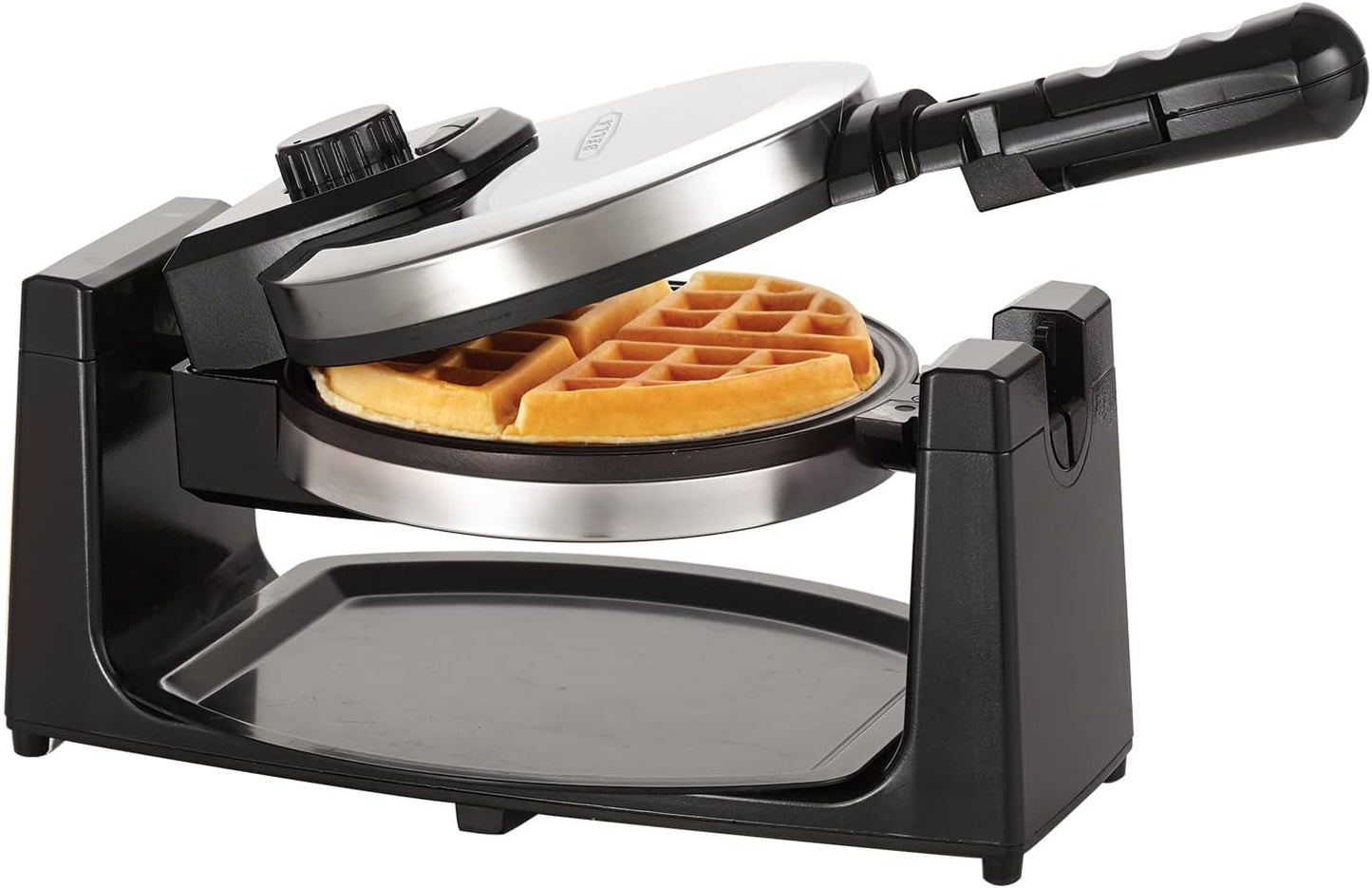 bella Classic Rotating Belgian Waffle Maker with Nonstick Plates, Removable Drip Tray, Adjustable Browning Control and Cool Touch Handles, Stainless Steel