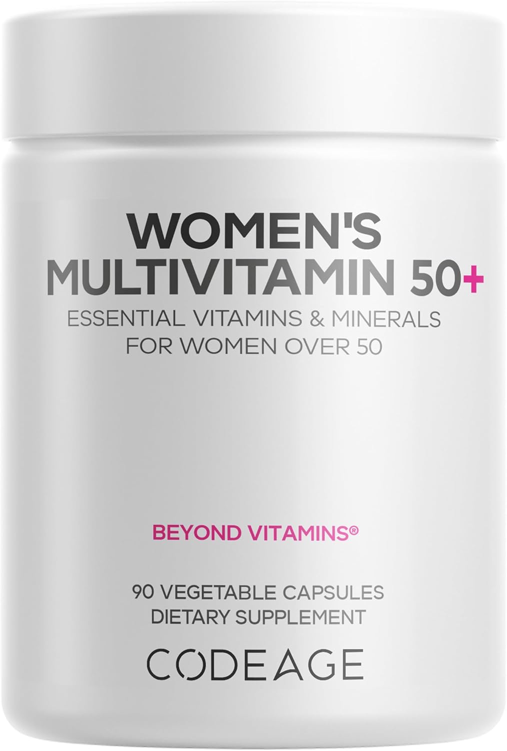 Codeage Women’s Multivitamin 50+ Supplement - Essential Vitamins for Women Over 50, Minerals, CoQ10, Hyaluronic Acid, Probiotics, Black Cohosh, Ashwagandha & Superfoods - Non-GMO - 90 Capsules