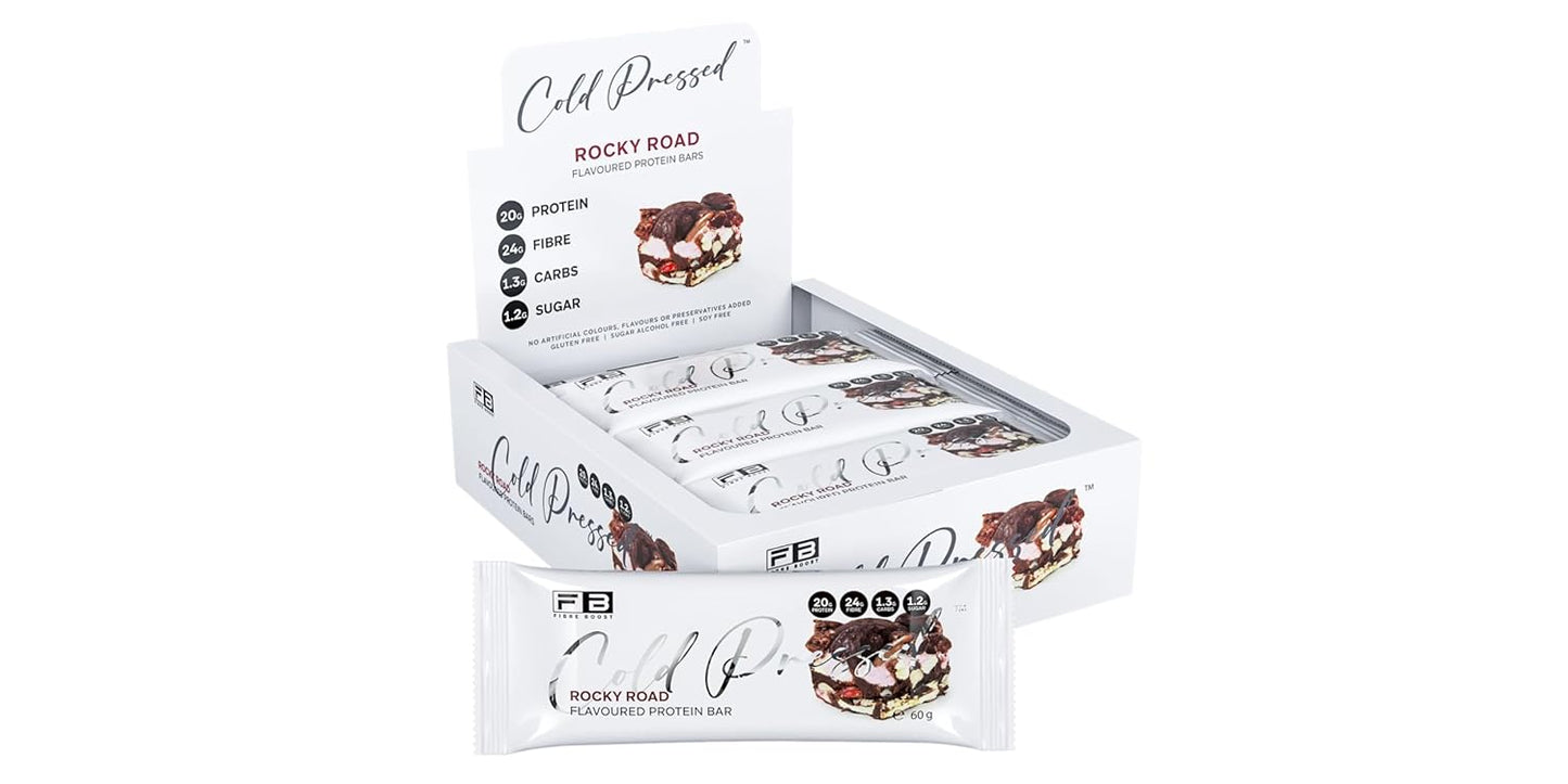 Fibre Boost Cold Pressed Rocky Road flavoured Protein Bar