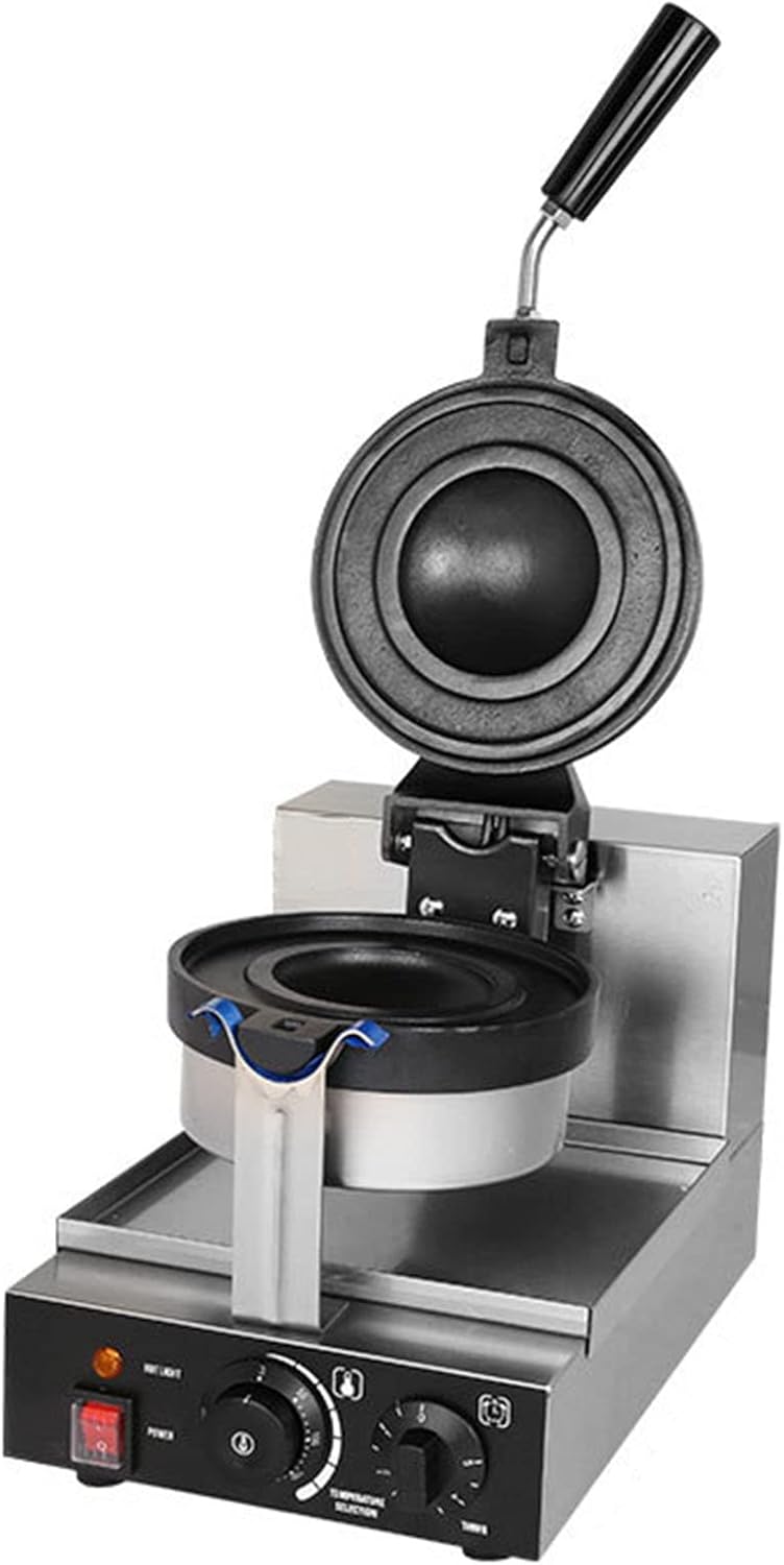 Electric Burger Waffle Maker, 1300W Commercial Non Stick Panini Press Hamburger Machine, Stainless Steel Ice Cream Waffle Baker Machine for Home Kitchen Use Breakfast