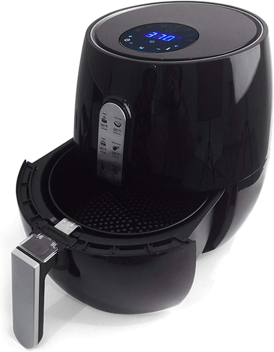ZYCSKTL Power air Fryer Smart Touch Screen Air Fryer, Household Oil-Free Electric Fryer, Large Capacity Multi-Function Air Fryer (Color : Black, Size : 33.430cm)