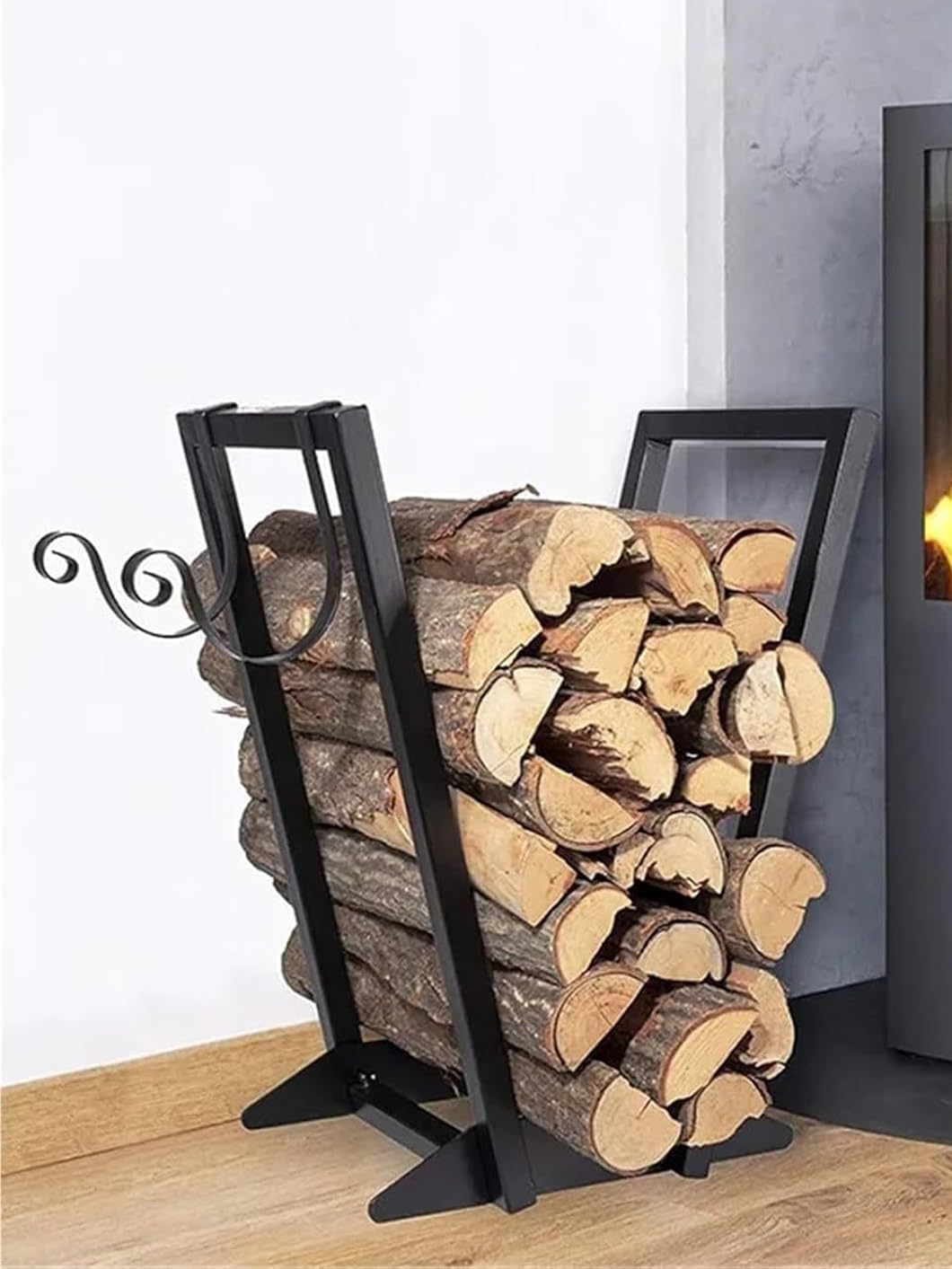 Fire Wood Storage Racks,Indoor and Outdoor Firewood Storage Rack Heavy Duty Metal Log Holder for Fireplace Patio and Yard