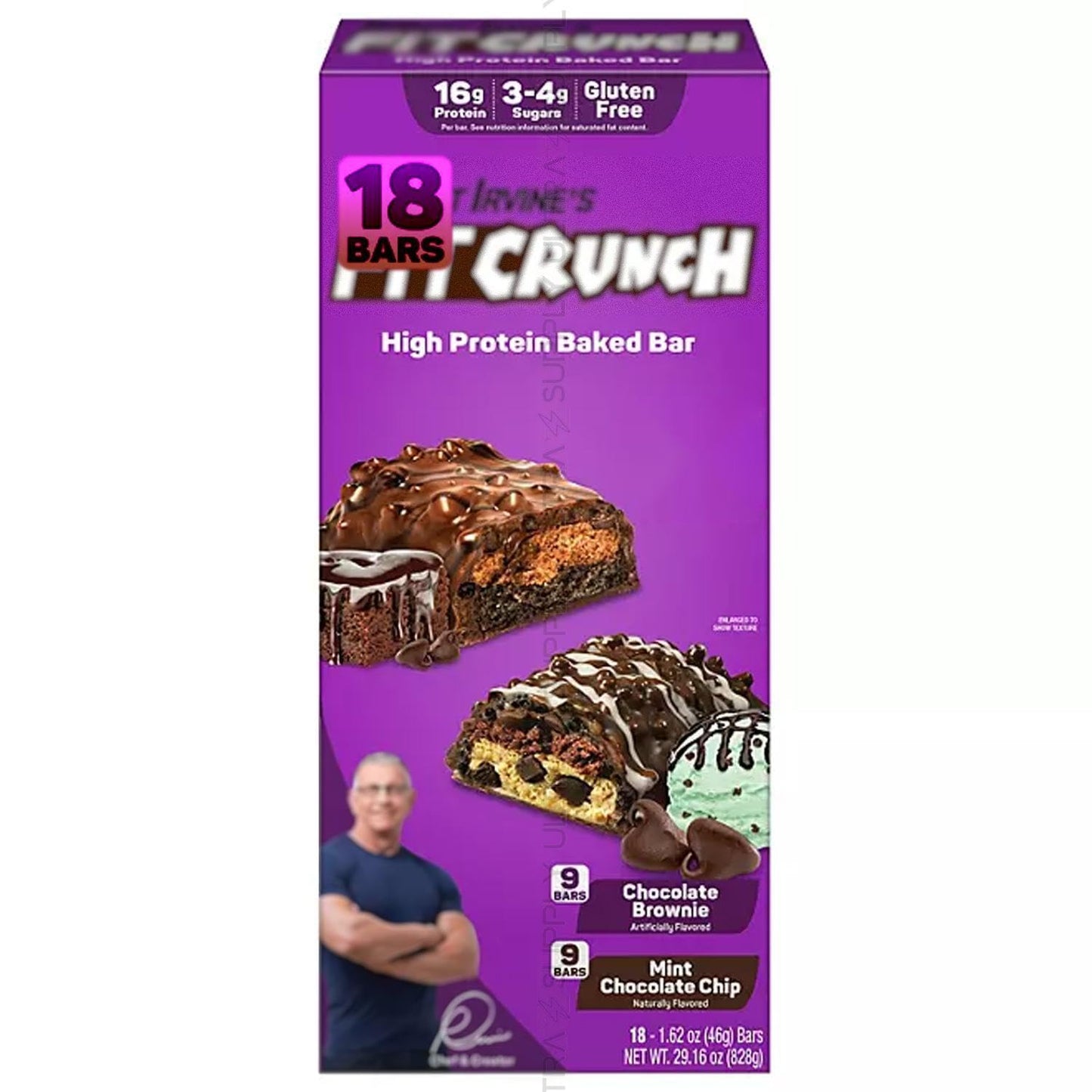 FΔͺT-CRUNCH Snack Bars (18 Count.) Variety Pack β 16g Protein, 6-Layer Texture, Mint Chocolate Chip & Chocolate Chip Brownie β High Protein Snack for Anytime Fuel