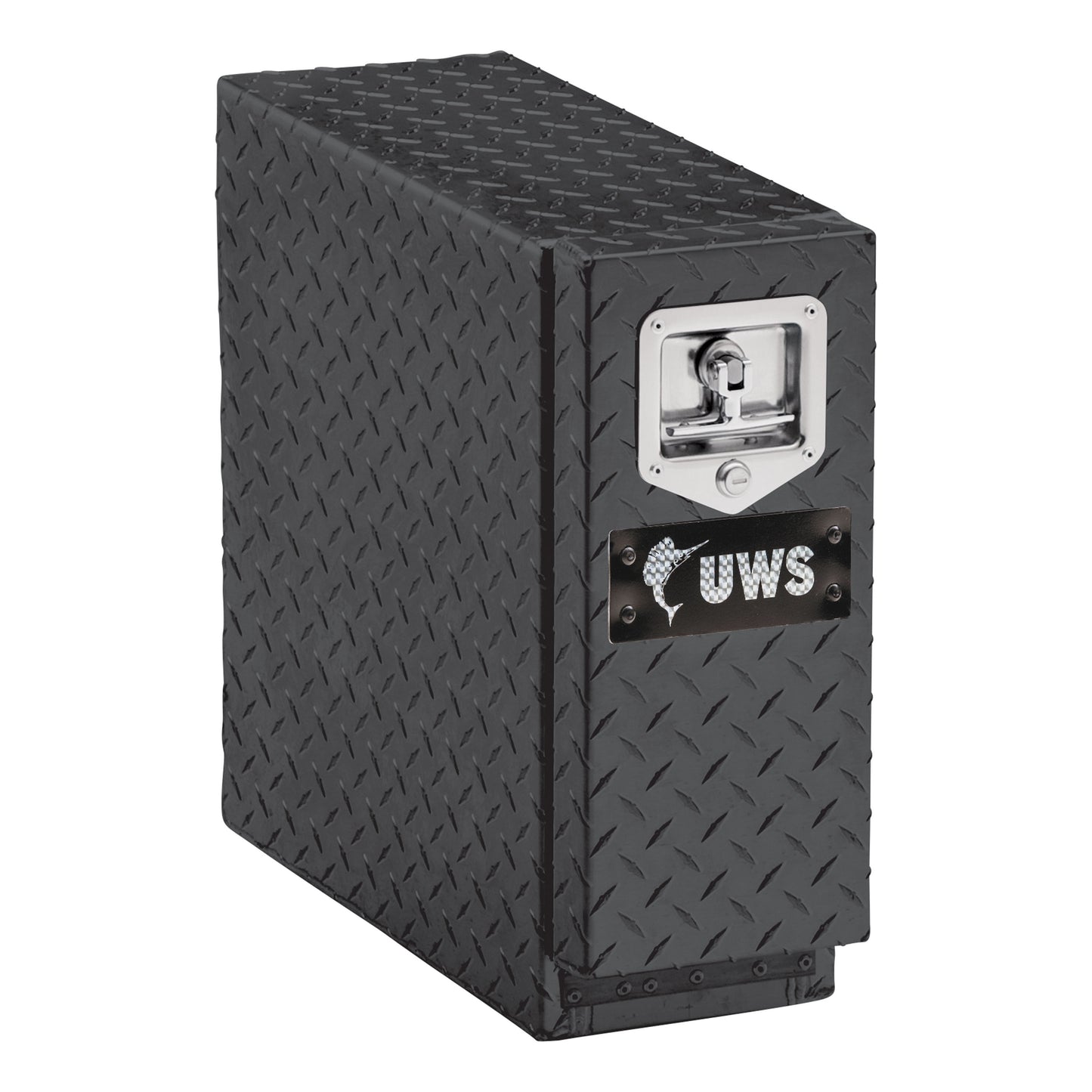 UWS 18.375-in x 7.875-in x 18.75-in Gloss Black Aluminum Chest Truck Tool Box EC20032