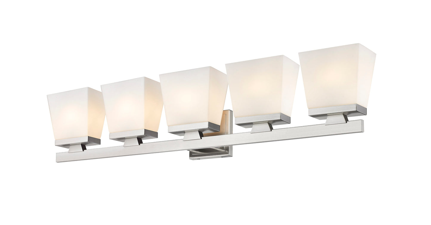 Z-Lite Astor 36-in 5 -Light Brushed Nickel Farmhouse Vanity light