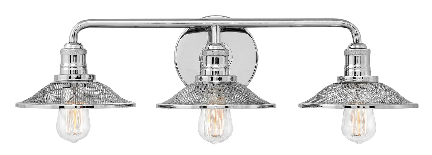 Hinkley Rigby 27-in 3 -Light Polished Nickel Industrial Vanity light 5663004