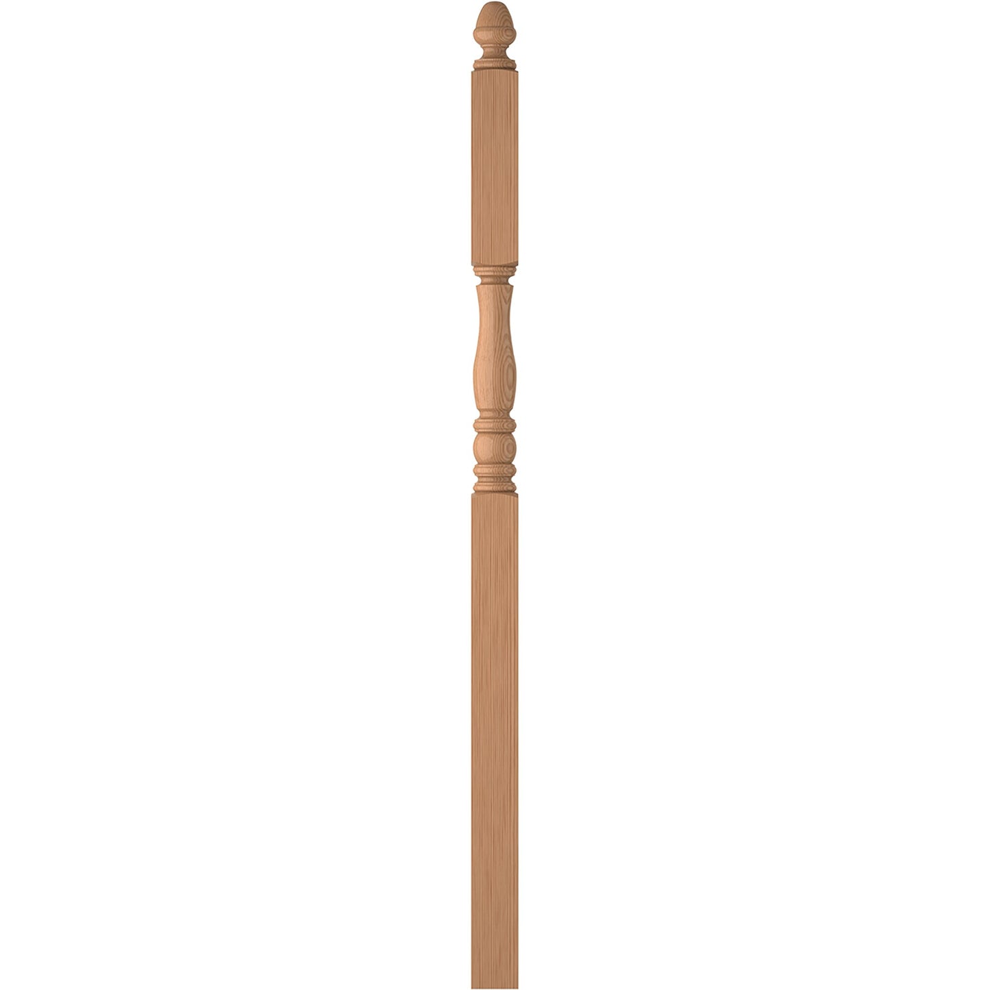 L.J. Smith Stair Systems Briarcliffe 3.5-in x 72.5-in Unfinished Alder Intermediate Stair Newel Post