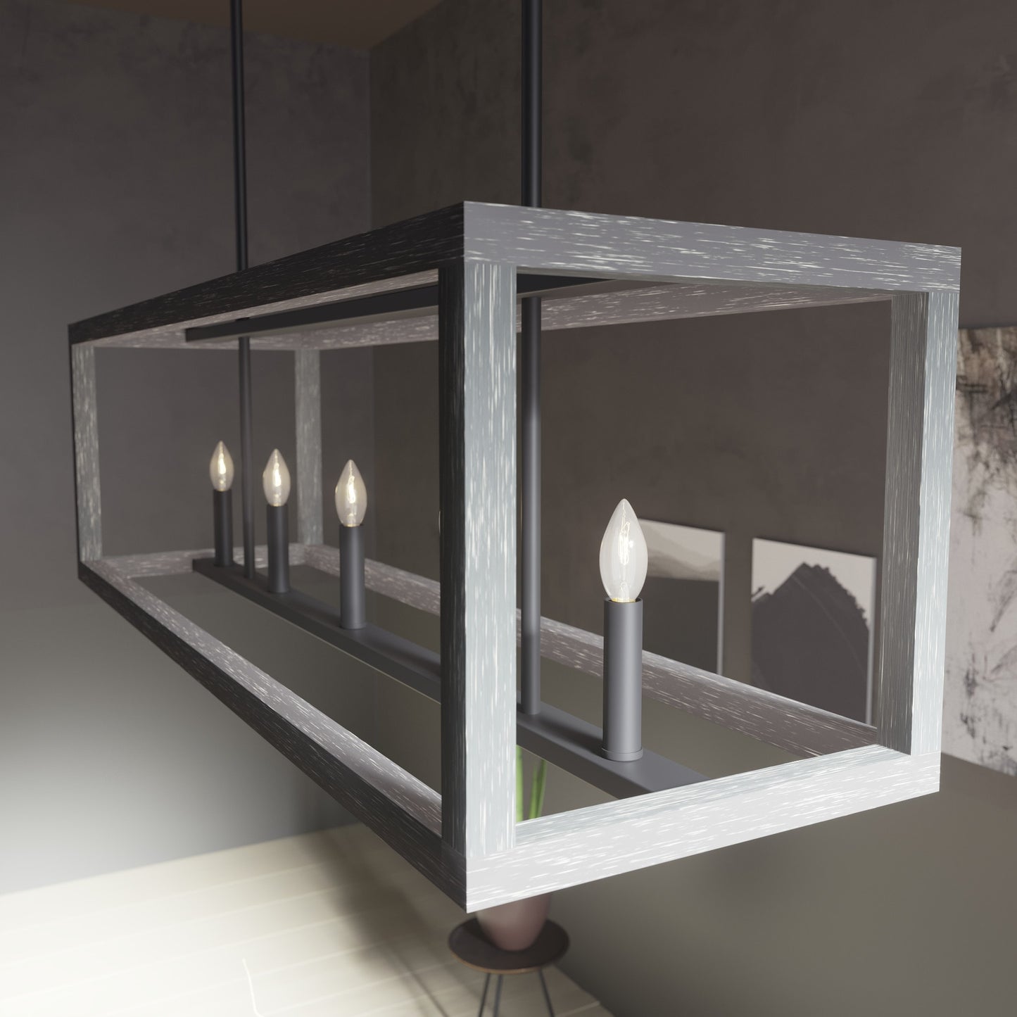 Hunter Squire Manor 5 -Light Matte Black Modern/contemporary For Use in Bedrooms, Dining Rooms, Foyers, Kitchens, Living Rooms Chandelier 3830549