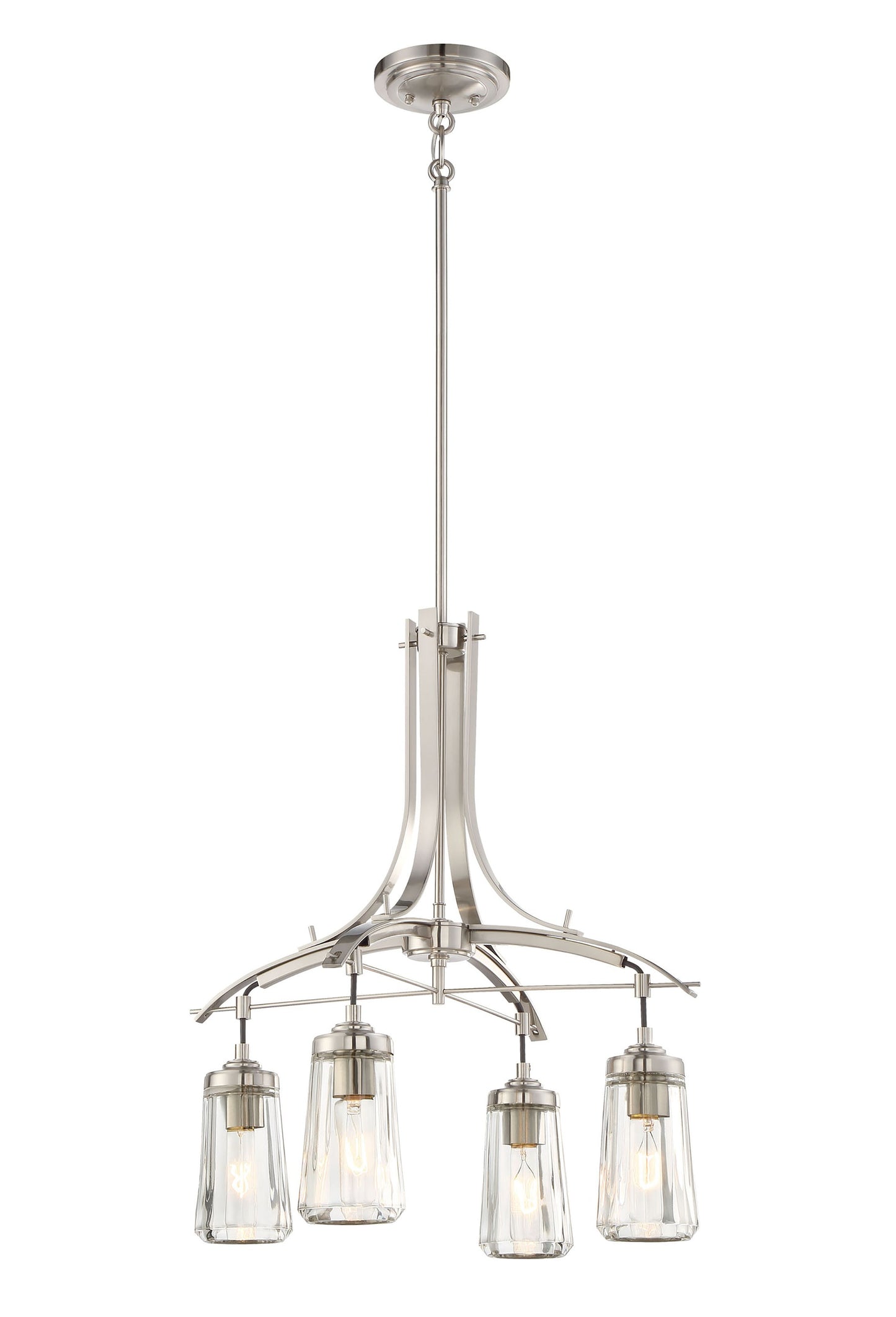 Minka Lavery Poleis 4 -Light Brushed Nickel Modern/contemporary For Use in Bedrooms, Dining Rooms, Foyers, Kitchens, Living Rooms Chandelier 1640768