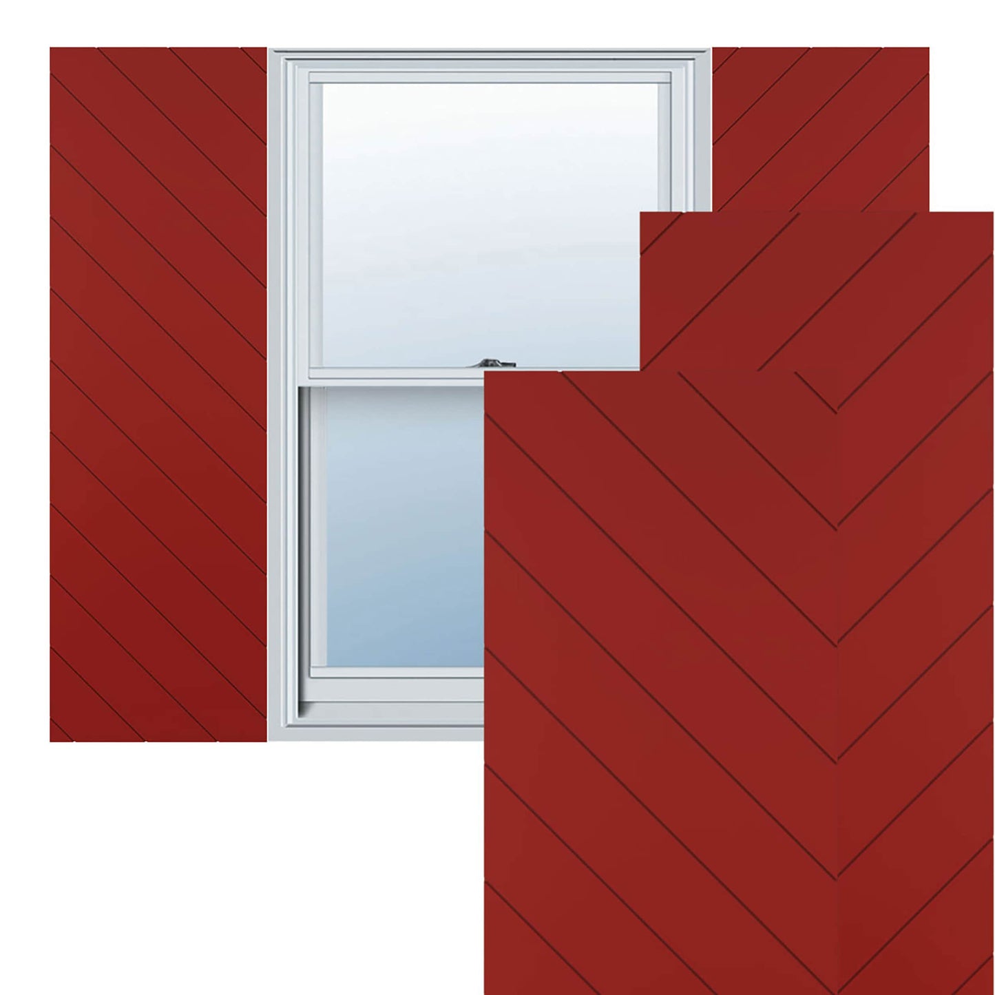 Ekena Millwork 15-in W x 47-in H Fire Red Flat panel Exterior Shutters ( 2 -Pack )