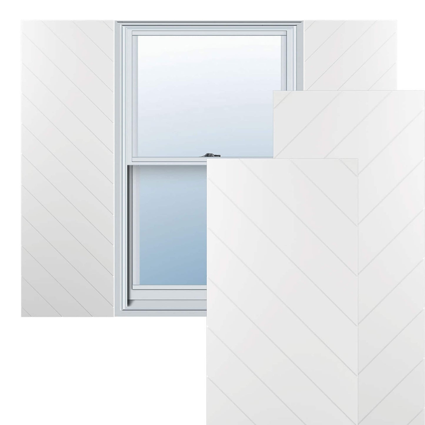 Ekena Millwork 12-in W x 73-in H White Paintable/Stainable Flat panel Exterior Shutters ( 2 -Pack )