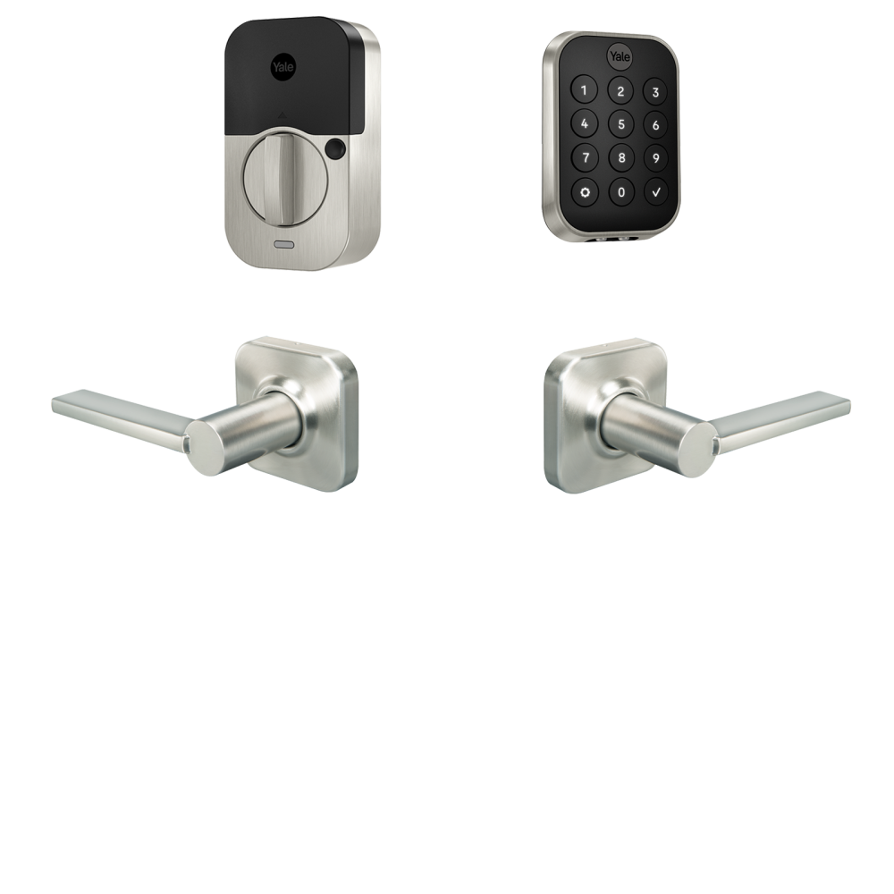 Yale Assure Lock 2 Valdosta Bundle Satin Nickel Smart Lock Electronic Deadbolt and Handleset with Wifi Bluetooth Keypad B-YRD430-BLE-VL-619