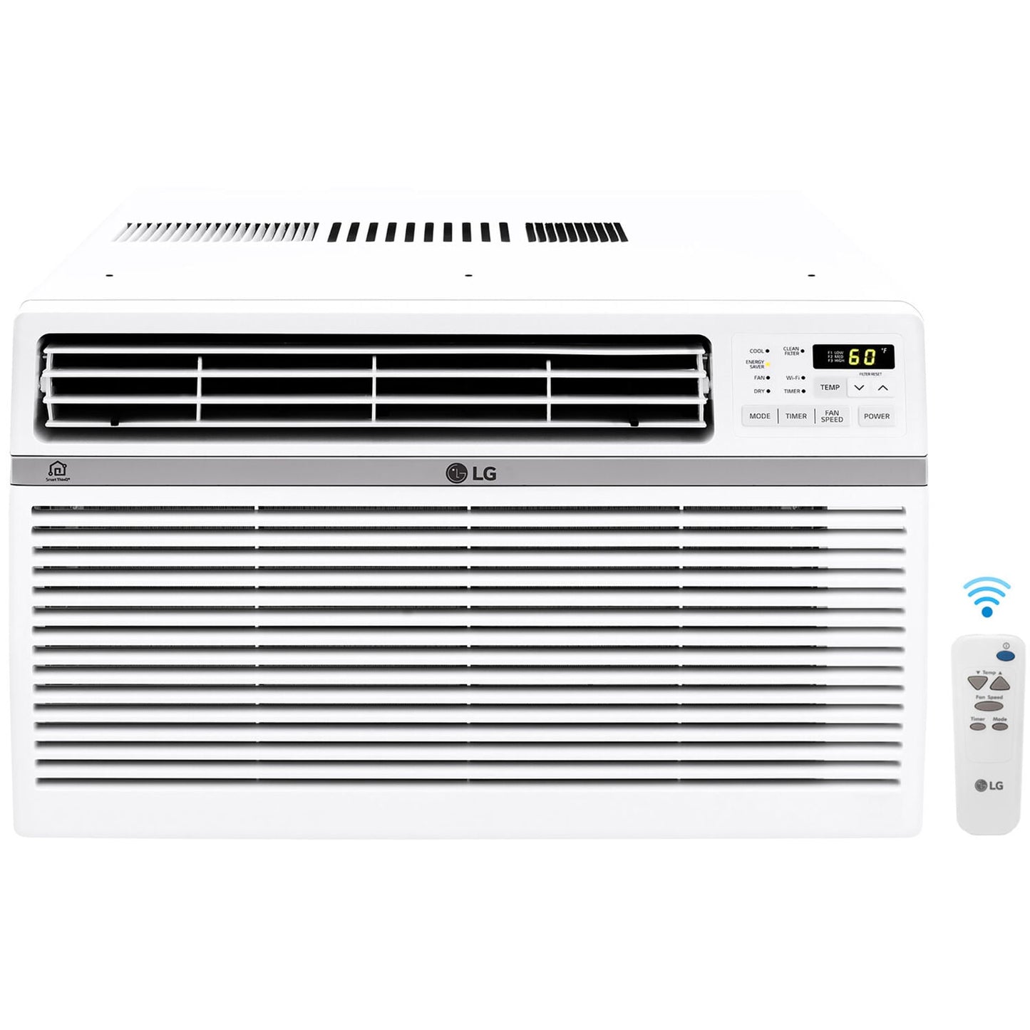 LG 550-sq ft Window Air Conditioner with Remote (115-Volt; 12000-BTU) Wi-Fi enabled LW1217ERSM