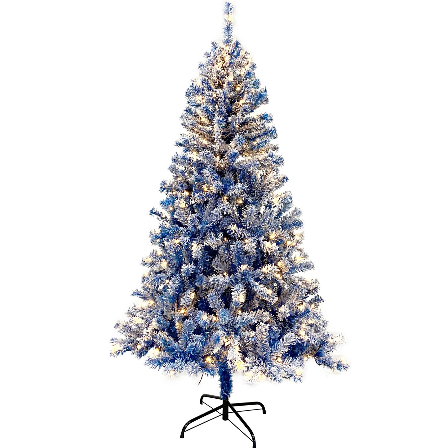 WELLFOR 6-ft Pre-lit Blue Artificial Christmas Tree LED Lights