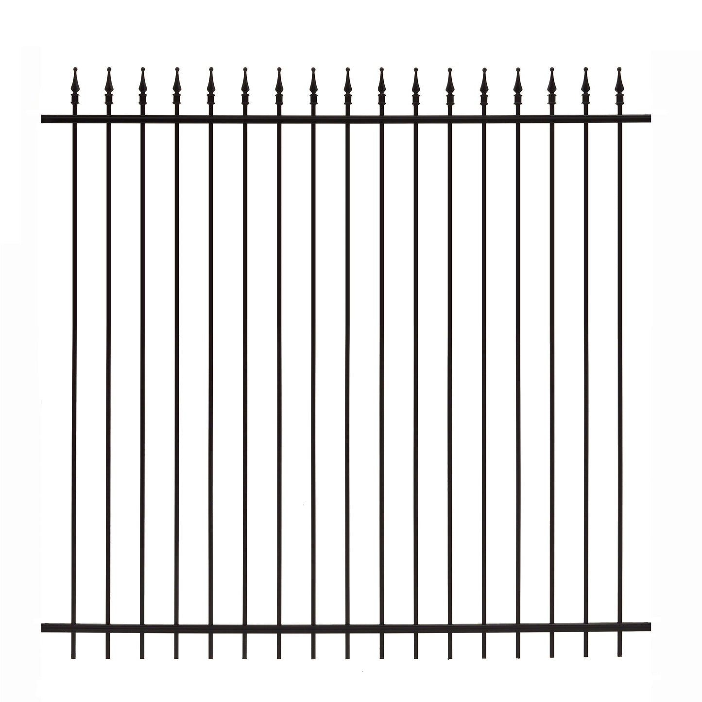 Gilpin 6-ft H x 6-ft W Black Steel Decorative Spaced picket Fence panel