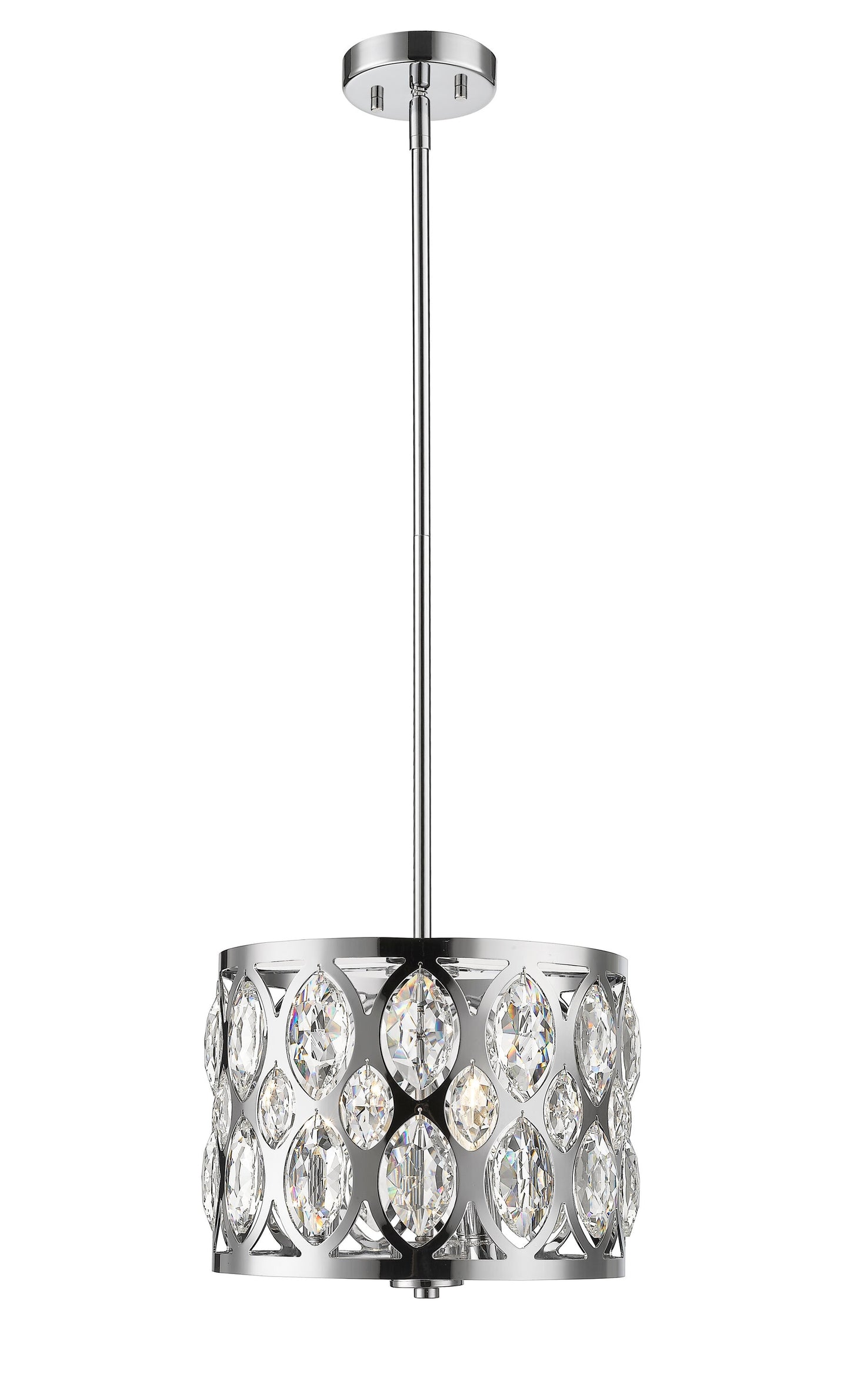 Z-Lite Dealey 3 -Light Polished Chrome Modern/contemporary Crystal For Use in Dining Rooms, Foyers, Kitchens, Living Rooms Chandelier