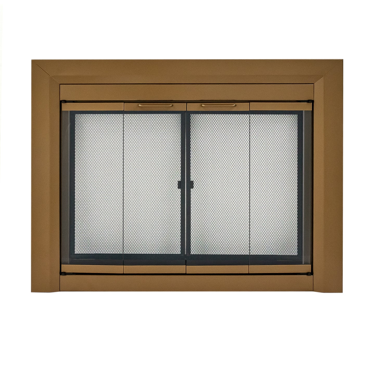 Pleasant Hearth Clairmont Heritage Brass Large Bifold Fireplace Doors with Smoke Tempered Glass CM-3012HE