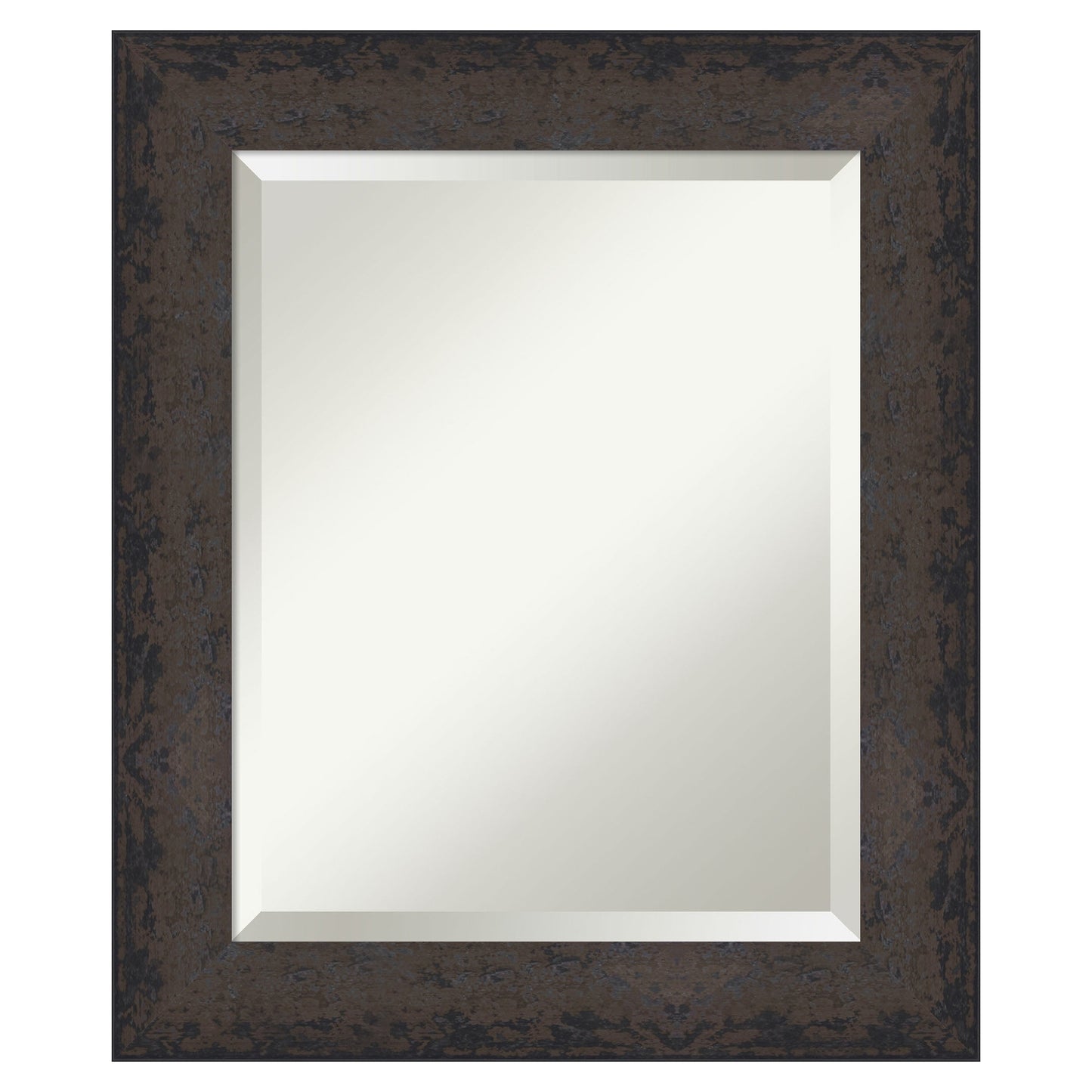 Amanti Art Dappled Black Brown Frame 21.5-Inches W x 25.5-Inches H Rectangle Dappled Black Brown Framed Vanity Mirror