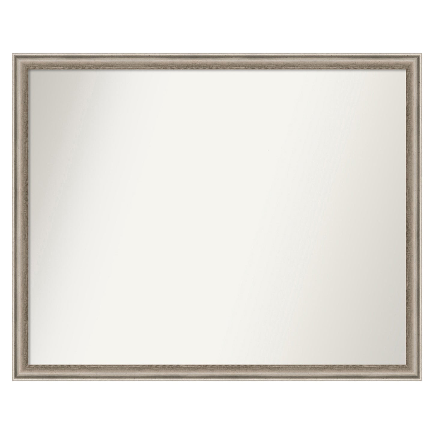 Amanti Art Salon Scoop Pewter Frame 30-Inches W x 24-Inches H Rectangle Salon Scoop Pewter Framed Vanity Mirror