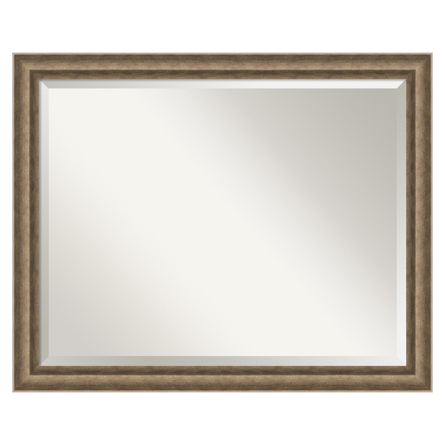 Amanti Art Angled Bronze Frame 31.25-Inches W x 25.25-Inches H Rectangle Angled Bronze Framed Wall Mirror